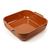 Peugeot - Appolia Square Oven Dish - Ceramic Baker with Handles - Terracotta, 9 x 2.5 inches, (61111)