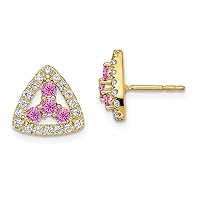 14k Gold Yg Lab Grown Diamond Si1 Si2 G H I Created Pksap Triangle Post Earrings Measures 10.18x10 Jewelry for Women