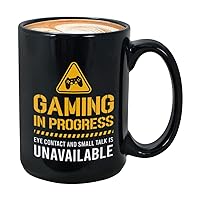 Gamer Coffee Mug - Gaming Progress - Video Game Funny Humor Sarcasm Saying 15oz Black