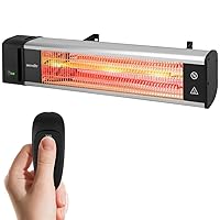 SereneLife Infrared Outdoor Electric Space Heater, Wall Mounted Heater, 1500 W, Electric Patio Heater w/Remote Control 29
