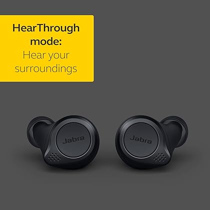 Jabra Elite Active 75t True Wireless Earbuds with Wireless Charging Enabled Case, Gray