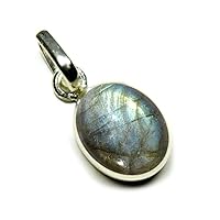 Natural Oval Shape Labradorite Silver Simple Pendants Charm Girls Lockets For Astrology Purpose
