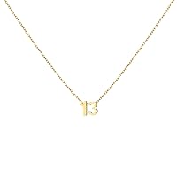 Number Necklace for Women 18K Gold Plated Dainty Charm Choker Gold 1-50 Number Necklace Personalized Jewelry Birthday Gift for Her Daughter