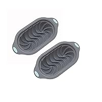 Hard -frame dual -color threaded toast bread cake oven baking silicone mold rectangular (35.2*18*6.3CM) light gray 2 installed