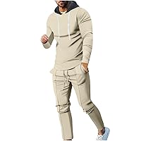 Men's Tracksuits Long Sleeve Pullover Pants 2 Piece Outfits Hoodies Sets Sports Suit Casual Hooded Jogging Sweatsuit