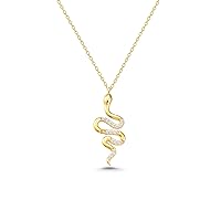 Minimalist Snake Necklace, 14K Real Gold Animal Necklace, Dainty initial Snake Necklace, Birthday Gift, Handmade Gold Snake Necklace