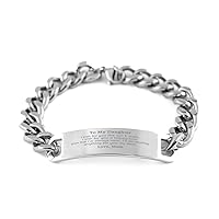 Daughter Gift From Mum. Daughter, You are Precious in every way. Birthday Gifts For Daughter. Keepsake Gifts Cuban Chain Stainless Steel Bracelet