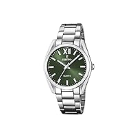 Festina F20622/4 Women's Analogue Quartz Watch with Stainless Steel Strap, silver-green, Bracelet