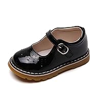 Toddler Kids' Patent Leather Mary Jane Flat Cutout Strap Dress Oxford Shoes Baby Moccasins