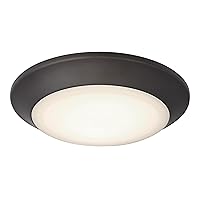 Westinghouse Lighting 6134100 Makira Traditional One-Light, 7.5 Inch 16 Watt Dimmable LED Indoor/Outdoor Selectable Surface Mount Fixture Black-Bronze Finish, Frosted Acrylic Shade