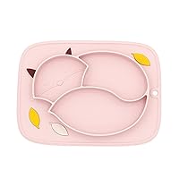 Silicone Dinner Plates For Children (Color : Pink)
