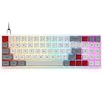 YUNZII SK71 71 Keys Hot Swappable Wired Mechanical Keyboard with RGB Backlit, Optical Switch, PBT Keycap, NKRO, Type-C Cable for Win/Mac/Gaming (Gateron Optical Black, Grey)