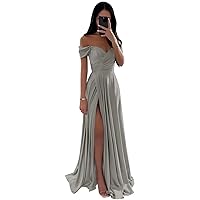 Off Shoulder Satin Prom Dress 2024 Sweetheart Neck for Women Long Evening Formal Party Gowns
