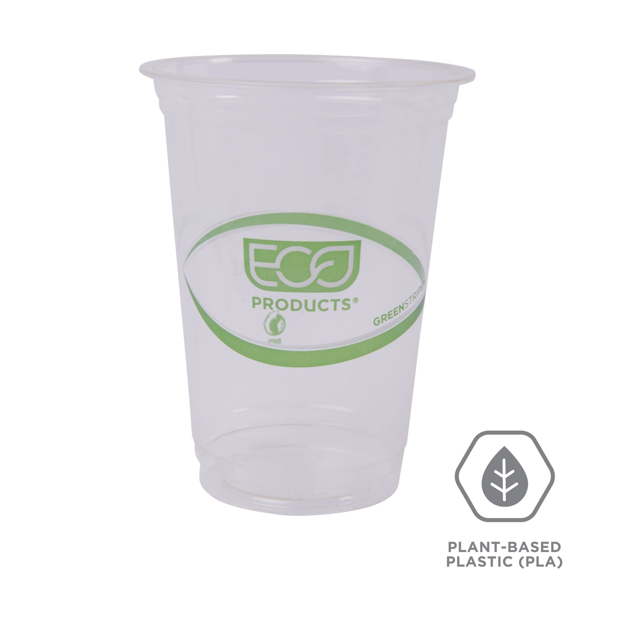 Eco-Products GreenStripe Renewable & Compostable Cold Cups, 16 oz, Case of 1000 (EP-CC16-GS)