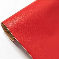 Customizable 0.7mm Thick PU Leather Repair Self-Adhesive Leather Repair Patch for Sofas Couch Furniture Drivers (19x2 inch,Red)