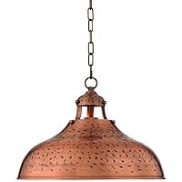 Franklin Iron Works Essex Dyed Copper Pendant Light Fixture 16