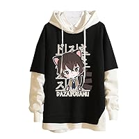 Unisex Bungou Stray Dogs Dazai Hoodie Anime Cosplay Long Sleeve Pullover Sweatshirt Black Casual Tracksuit