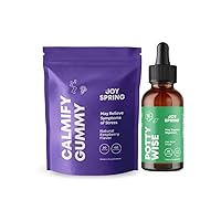 JoySpring Kids Stool Softener Liquid Constipation Relief for Kids and Calm Gummies - Kids Mood Support Supplement
