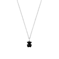 TOUS Bear Black Onyx Sterling Silver Pendant Necklace