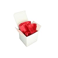 White Favor Box 4x4x4 with Red Color Tissue Paper Sheet #RP129 (100)