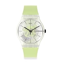 Swatch SO29K106 Unisex Monthly Drops Green Daze Quartz Strap Watch