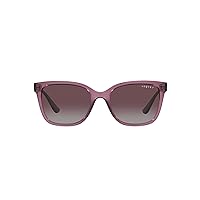 Vogue Eyewear Woman Sunglasses Transparent Grey Frame, Grey Gradient Dark Blue Lenses, 54MM