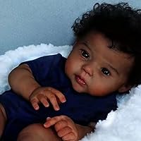 Black Boy Reborn Baby Dolls 20 Inch Lifelike Baby Dolls That Look Real Realistic African American Reborn Dolls Real Life Baby Dolls Soft Body Doll Baby Silicone Vinyl Dolls with Gift Box for Kids