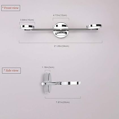 Joossnwell 3-Light LED Vanity Lights in Bathroom, Modern Bath Mirror Light Fixtures with Swing Arm Up and Down 21.26