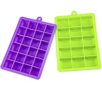 Ice Cube New Ice Cube with Lid Mold Silicone 15-24 Jelly Ice Maker Ice Box Ice Mold 17.712.2cm (Two Packs)/24 Squares of red
