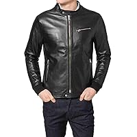 Men's Leather Jacket Stylish Genuine Lambskin Motorcycle Bomber Biker MJ100