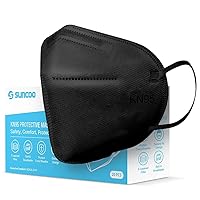 SUNCOO Protective KN95 Face Mask - 20 Pack, 5 Layers Cup Dust Filter Cover Against PM2.5 Dust, Smoke and Haze-Proof, Designed for Men, Women, Essential Workers - Black
