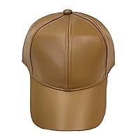 Lifup Unisex Baseball Cap Faux Leather Baseball Cap Adjustable for Sports Travel Outdoor