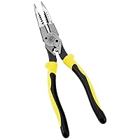 Klein Tools J207-8CR Needle Nose Pliers are All-Purpose Linesman Pliers, Made in USA, Crimping, Looping, Cutting, Stripping, Crimping, Shearing