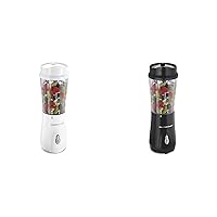 Hamilton Beach 14oz Compact Personal Blender with Travel Cup and Lid, White + Black