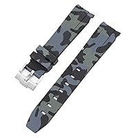 BUDAY Camouflage Strap for Omega for Swatch MoonSwatch Curved End Silicone Rubber Bracelet Men Women Sport Watch Band Accessorie 20mm