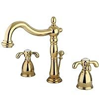 Kingston Brass KB1972TX French Country Widespread Lavatory Faucet, Polished Brass