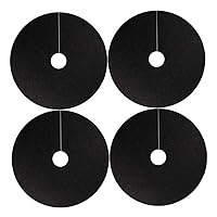 4PCS Tree Mulch Ring Rubber Mulch Mat, Mulch Mats, Weed Barrier, Weed Matting for Garden, Reusable Non-Woven Tree Protector Mat Weed Barrie Mat for Weed Control Black Outer Diameter 82cm