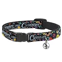 Buckle-Down Breakaway Cat Collar - CURIOUSER AND CURIOUSER/Flowers of Wonderland Collage - 1/2