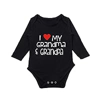 Baby Boys Girls Romper Bodysuit Infant Funny Letter long Sleeves Jumpsuit Outfit 0-18Months