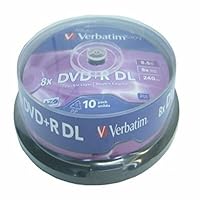 Verbatim 43666 8.5GB 8X Double Layer DVD+R Matt Silver - 10 Pack Spindle