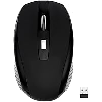 Wireless Mouse, 2.4Ghz Wireless Mouse Computer Mouse 1200DPI,6 Buttons with Nano Receiver for Laptop,PC,Chromebook,Computer,Notebook,Office (Black)