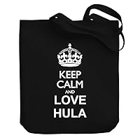 Keep calm and love Hula Canvas Tote Bag 10.5