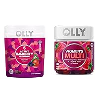 OLLY Immunity Gummy Elderberry Vitamin C Zinc & Women's Multivitamin Gummy Vitamins A D C E Biotin Folic Acid - 90 Count