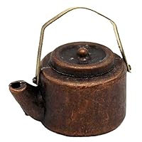 Melody Jane Dolls Houses Dollhouse Teapot Aged Copper Kettle Kitchen Stove Range Camp Fire Accessory