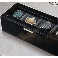 Gentlemen's Vintage Collection Glass-Top Watch Case in Black