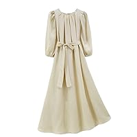 Silk Party Dress, Women' Sleeve -Up Elegant Simplicity Dresses, Spring Summer