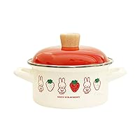 Fuji Hollow Casserole with Both Handed Pot, Induction Compatible, Miffy, Strawberry, 5.5 inches (14 cm)