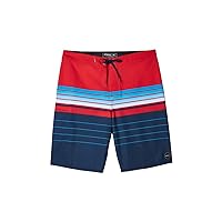 O'NEILL Boy's 18 Inch Stripe Boardshorts - Water Resistant Swim Trunks for Kids with Quick Dry Stretch Fabric and Pockets