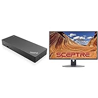Lenovo ThinkPad Hybrid USB-C with USB-A Dock (40AF0135US) and Sceptre 24-inch Professional Thin 1080p LED Monitor (E248W-19203R Series)