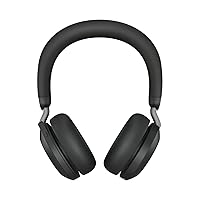 Jabra Evolve2 75 PC Wireless Headset with Charging Stand and 8-Mic Technology - Dual Foam Stereo Headphones with Advanced Active Noise Cancelling, USB-A Bluetooth Adapter and MS Compatibility - Black